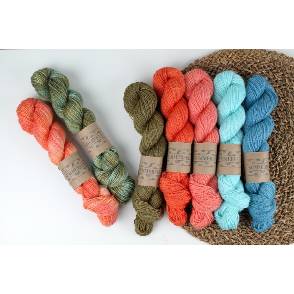 Group photo of all the Summerfell colourways