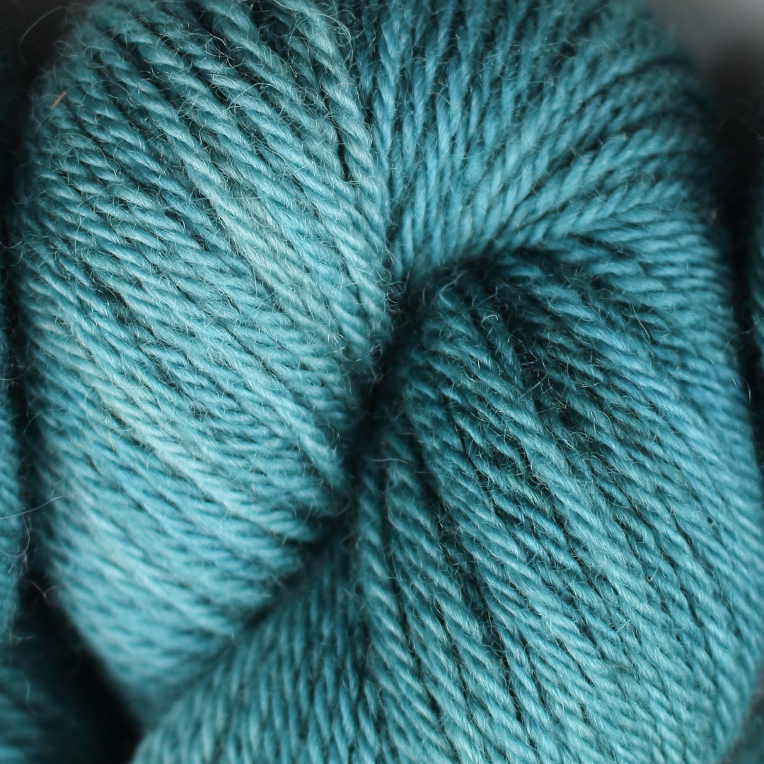 Light teal skeins of Nene DK